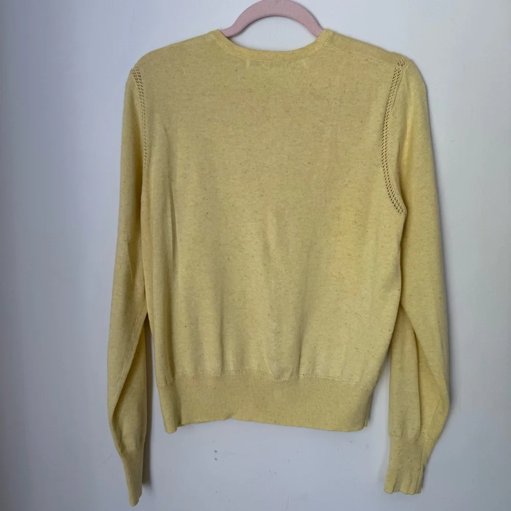 CAbi Yellow Scalloped Button Cardigan